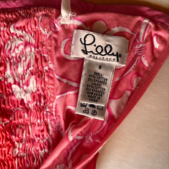 Vintage Lilly Pulitzer Strapless Dress
Y2K Palm Beach Vibes
Pink & White Cotton - Picture 7 of 12
